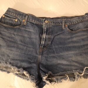 Denim Frayed Hem Women Shorts